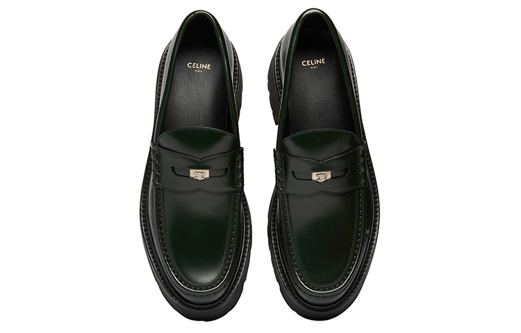 Lookbook CELINE Chunky Bull Loafers Penny Hijau Botol 350103602C.31BT
