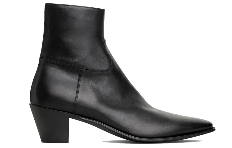 CELINE Chunky Heel Leather Ankle Boot 'Black' 圖 2