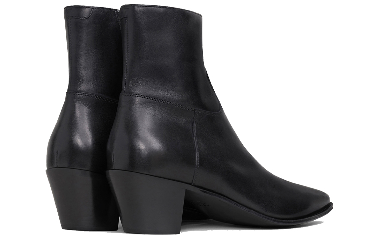 CELINE Chunky Heel Leather Ankle Boot 'Black' 圖 4
