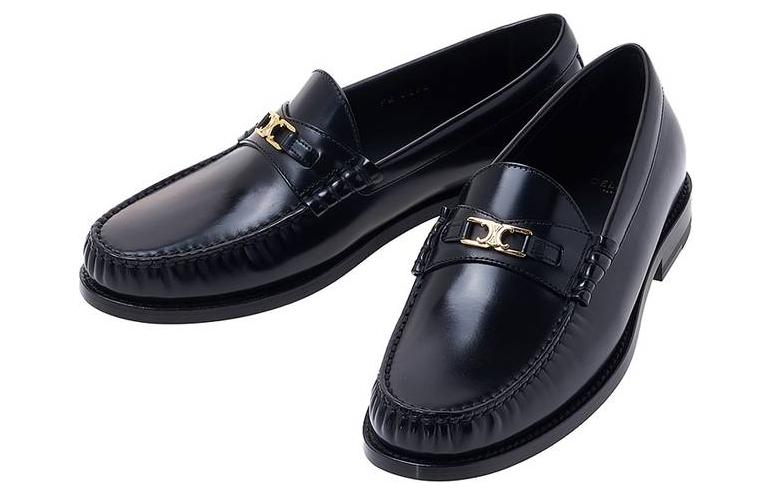 Shop CELINE Loafer Triomphe Chunky Negro 346563602C.38NO