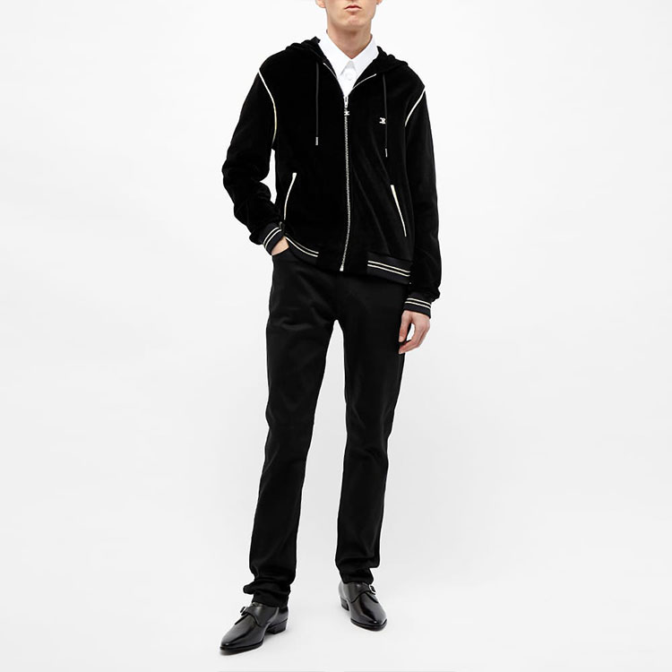 Purchase 셀린 클래식 블랙 스트라이프 집업 후드 스웨트셔츠 2Y143679I-38NO