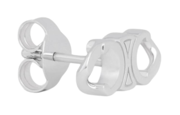 Lookbook CELINE Classic Brass Silver Earrings for Men 460ZJ6BRA36SI