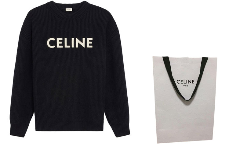 Shop CELINE Jersey Clásico Bordado Oversize de Lana para Hombre Negro. 2A19R205O-38NO