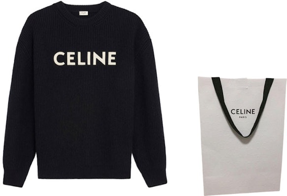 CELINE Jersey Clásico Bordado Oversize de Lana para Hombre Negro. 2A19R205O-38NO Shop CELINE Jersey Clásico Bordado Oversize de Lana para Hombre Negro. 2A19R205O-38NO