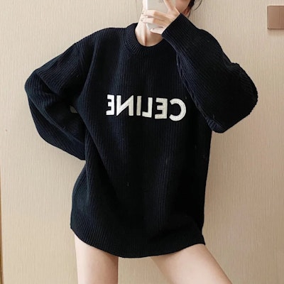 CELINE Jersey Clásico Bordado Oversize de Lana para Hombre Negro. 2A19R205O-38NO Details for CELINE Jersey Clásico Bordado Oversize de Lana para Hombre Negro. 2A19R205O-38NO