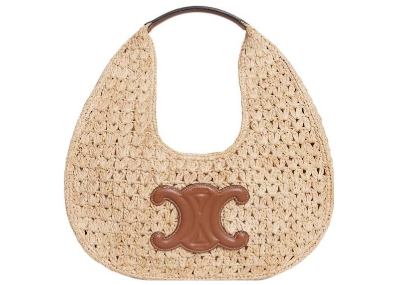 Celine Classic Panier Raffia Hobo Bag Natural/Tan