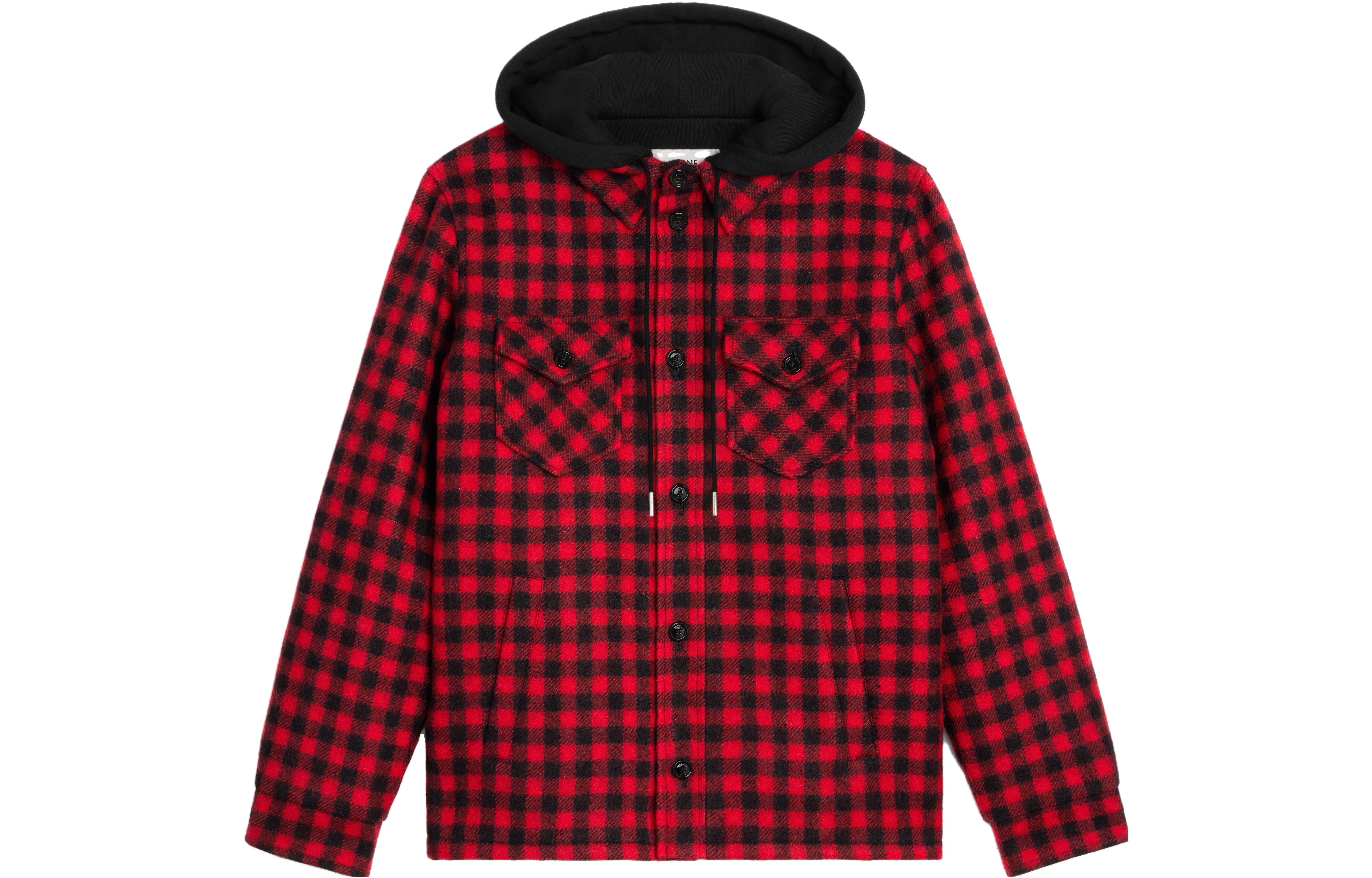 Celine Colorblock Plaid Hooded Cotton Jacket Coat Multicolor 2W68A000O-27NG