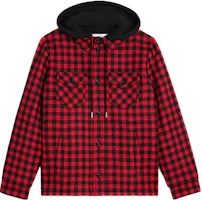 Celine Colorblock Plaid Hooded Cotton Jacket Coat Multicolor 2W68A000O-27NG Celine Colorblock Plaid Hooded Cotton Jacket Coat Multicolor 2W68A000O-27NG