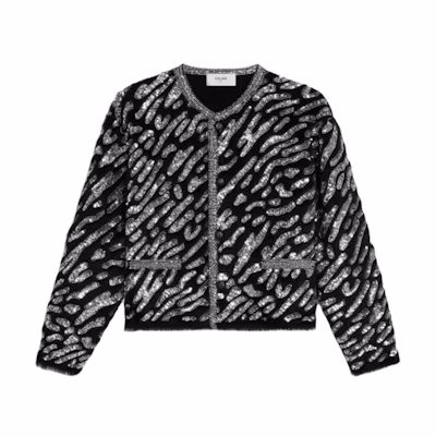 Celine Colorblock Single-Breasted Long-Sleeve Jacket Black 2ADAR298Y-38NO