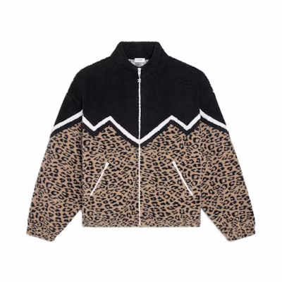 Celine Cosmic Cruiser SS22 Leopard Fleece Zip Jacket Hoodie Multi-Color () 2Y579698M-02BL
