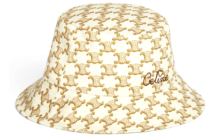Lookbook CELINE Cotton Bucket Hat Off-White/Tan Brown 2AU8B386O-01DR