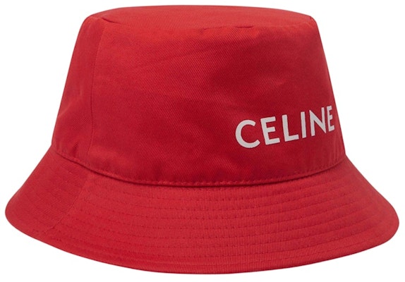 Celine Cotton Bucket Hat Red Buy Celine Cotton Bucket Hat Red