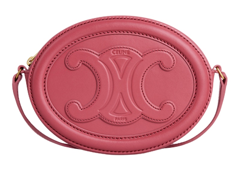 Celine Crossbody Oval Cuir Purse Triomphe Embroidery Lipstick