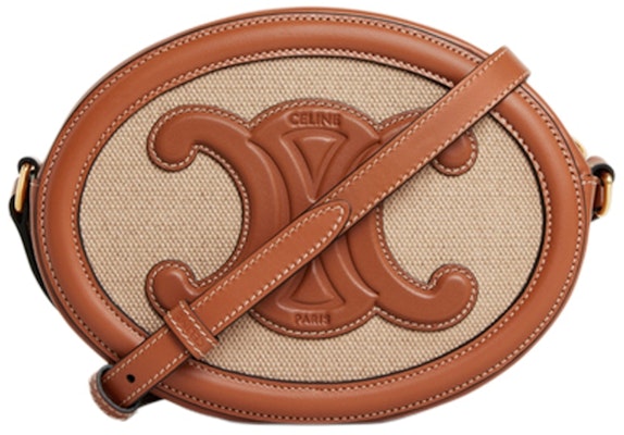 Celine Beg Galas Oval Cuir Triomphe Bersulam Semula Jadi/Coklat Muda Order Celine Beg Galas Oval Cuir Triomphe Bersulam Semula Jadi/Coklat Muda