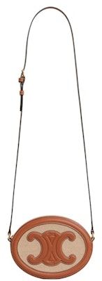 Celine Beg Galas Oval Cuir Triomphe Bersulam Semula Jadi/Coklat Muda Lookbook Celine Beg Galas Oval Cuir Triomphe Bersulam Semula Jadi/Coklat Muda