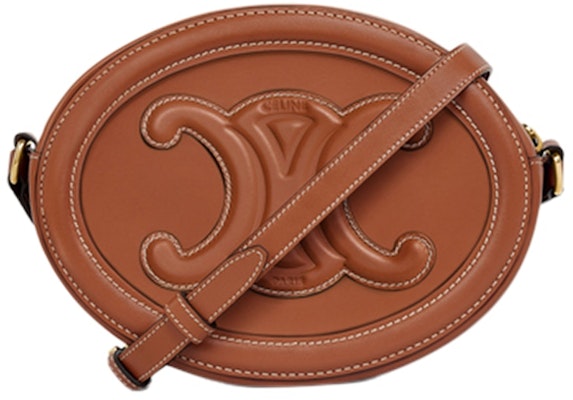 Celine Crossbody Oval Cuir Bolso Bordado Triomphe Marrón Claro Lookbook Celine Crossbody Oval Cuir Bolso Bordado Triomphe Marrón Claro