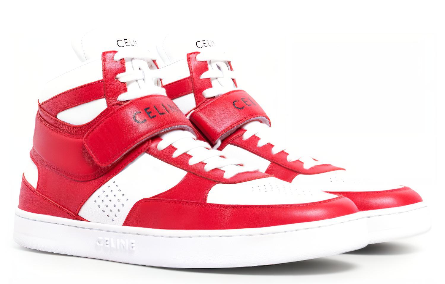 Lookbook CELINE CT-03 做舊飾面高幫運動鞋 紅色