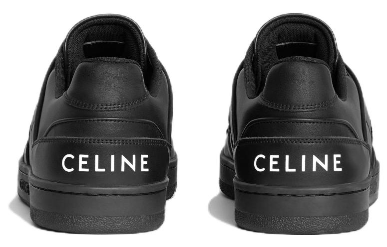 Shop CELINE 賽琳 牛皮革 時尚舒適 低幫 板鞋 男款 黑色