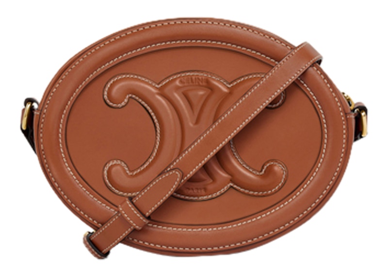 Celine Cuir Triomphe Oval Bag Tan