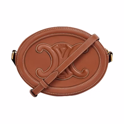 Celine Cuir Triomphe Oval Bag Tan