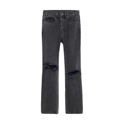 CELINE Distressed Washed Grey Denim Jeans with Knee Rips. 2N586919M-38CD