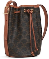 Celine Drawstring Bag Small Triomphe Tan Celine Drawstring Bag Small Triomphe Tan