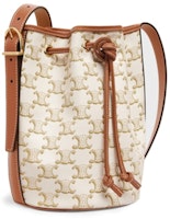 Celine Drawstring Bag Small Triomphe White Celine Drawstring Bag Small Triomphe White