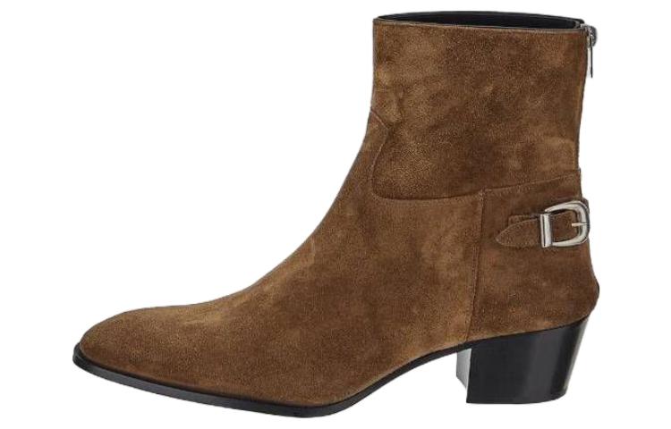 CELINE Drugstore Back Buckle Zipped Boot Taupe 'Brown' 356133358C.18TP