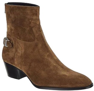 CELINE Sepatu Boot Kulit Abu-Coklat 356133358C.18TP Lookbook CELINE Sepatu Boot Kulit Abu-Coklat 356133358C.18TP