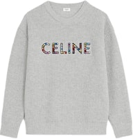 CELINE Dysfunctional Bauhaus SS23 Logo Embellished Sweater Light Grey. 2AG77445U-08GC CELINE Dysfunctional Bauhaus SS23 Logo Embellished Sweater Light Grey. 2AG77445U-08GC