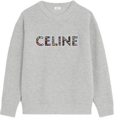 CELINE Dysfunctional Bauhaus SS23 Logo Embellished Sweater Light Grey. 2AG77445U-08GC Buy CELINE Dysfunctional Bauhaus SS23 Logo Embellished Sweater Light Grey. 2AG77445U-08GC
