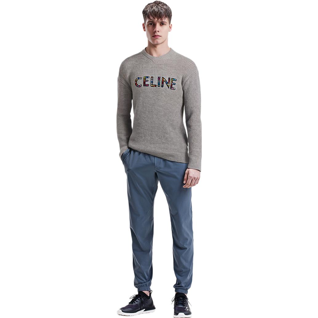 Purchase CELINE Dysfunctional Bauhaus SS23  Logo Embellished Sweater Light Grey. 2AG77445U-08GC
