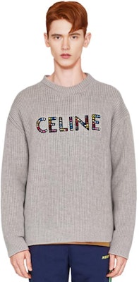 CELINE Dysfunctional Bauhaus SS23 Logo Embellished Sweater Light Grey. 2AG77445U-08GC Sizing CELINE Dysfunctional Bauhaus SS23 Logo Embellished Sweater Light Grey. 2AG77445U-08GC