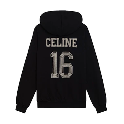 Celine Embroidered '16' Hoodie Jacket Unisex Black 2Y183450I-38AW