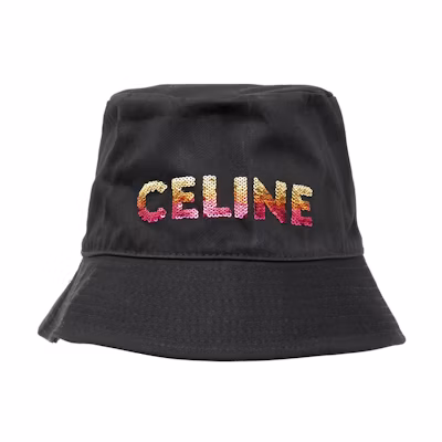 CELINE Embroidered Cotton Gabardine Fisherman Hat Black (). 2AUO1968P-38NO