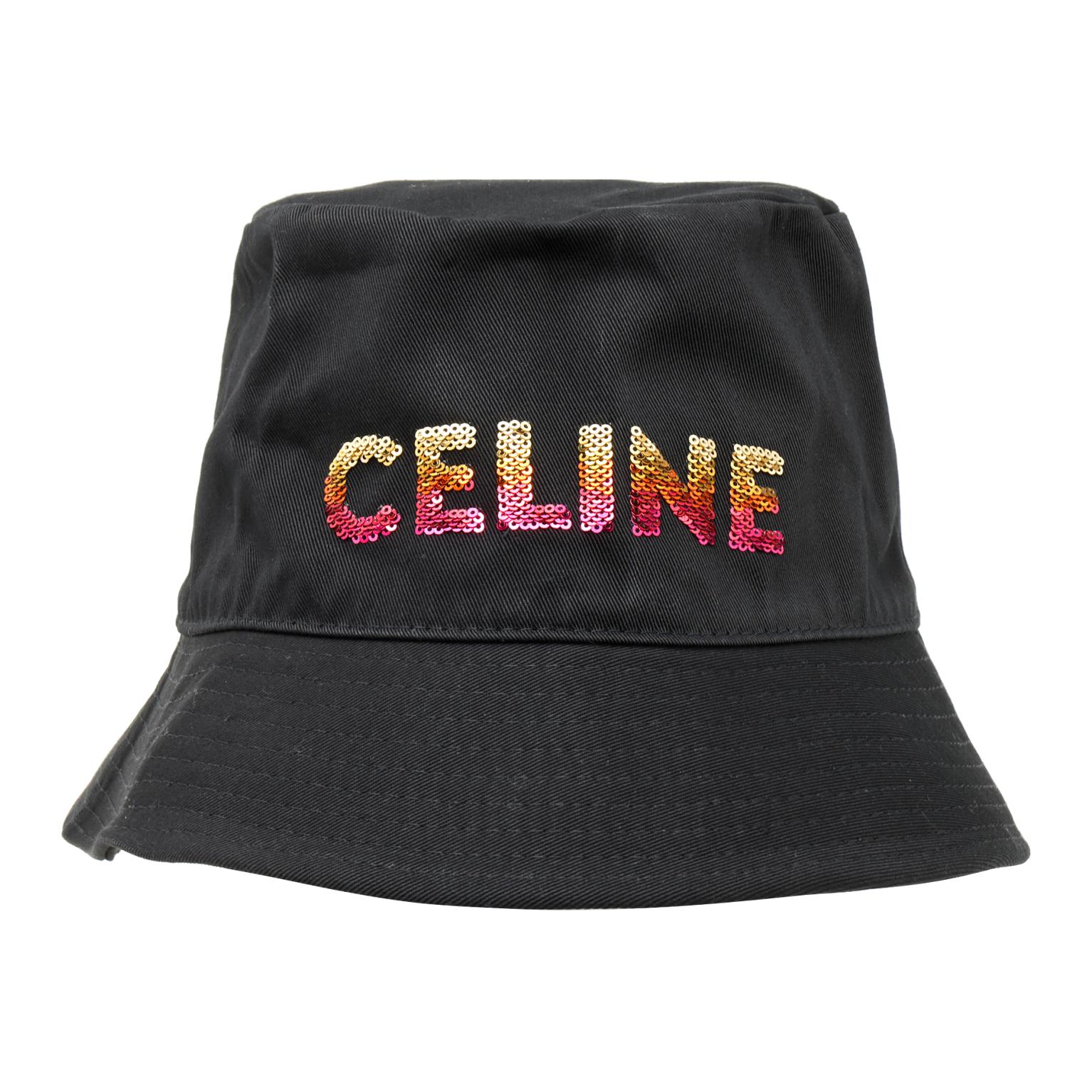 Order CELINE Embroidered Cotton Gabardine Fisherman Hat Black (). 2AUO1968P-38NO