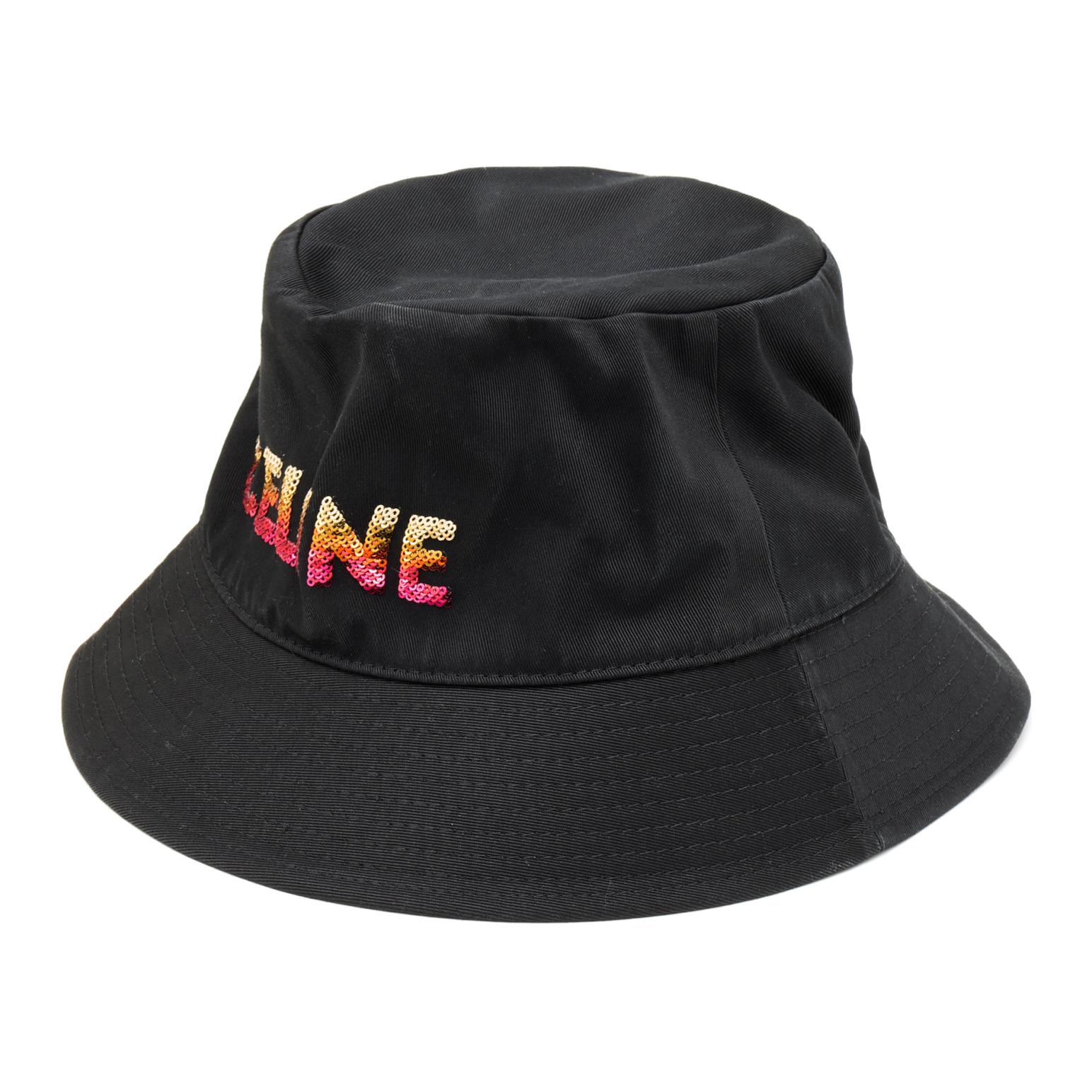 Lookbook CELINE Embroidered Cotton Gabardine Fisherman Hat Black (). 2AUO1968P-38NO