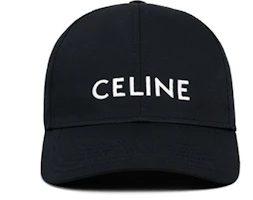 Lookbook CELINE Embroidered Letter Logo Cotton Baseball Cap Unisex Black 2AUS9242N-38NO