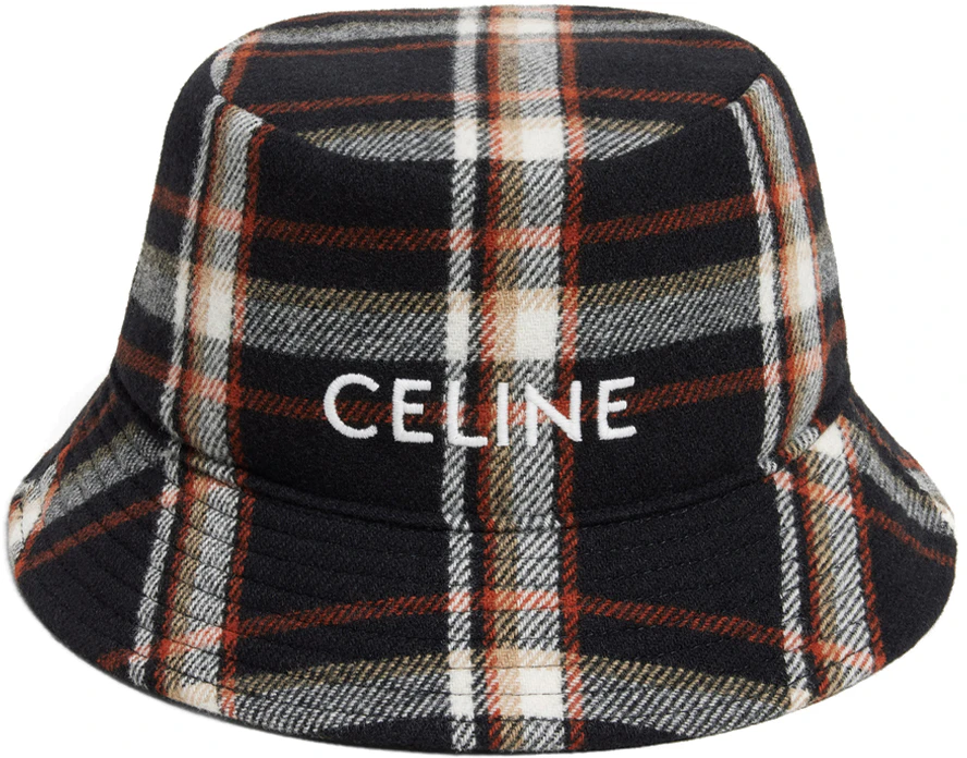 celine-embroidered-letter-plaid-wool-bucket-hat-brown-2-au-5-b231-l-14-ml