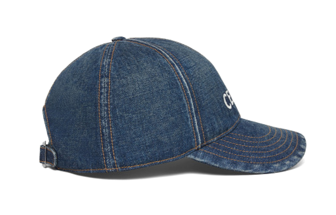 Purchase CELINE Embroidered Logo Cotton Baseball Cap Navy Blue for Men. 2AUS9815V08TI