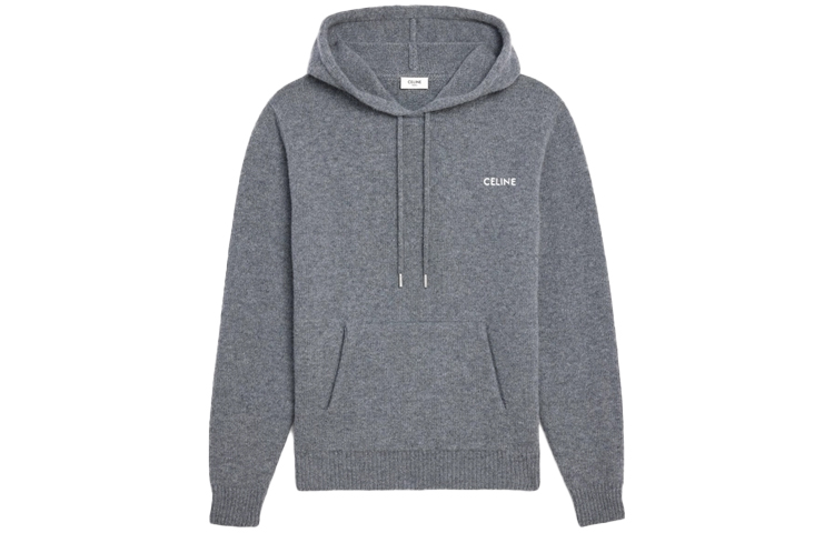 Celine Embroidered Logo Hoodie Grey Long Sleeve 2A84Q227O-09OW