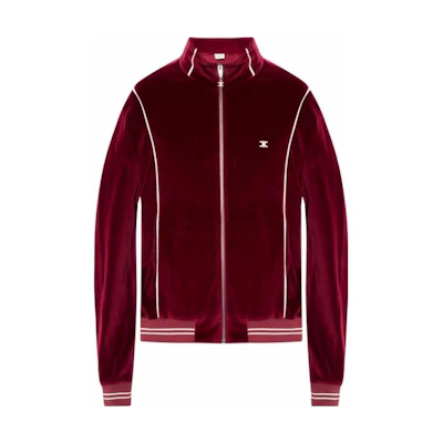 Celine Embroidered Logo Zip Jacket Maroon 2Y146679l-28BX