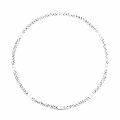 CELINE Engraved Logo Necklace Silver for Men. 460UR6BRA36SI
