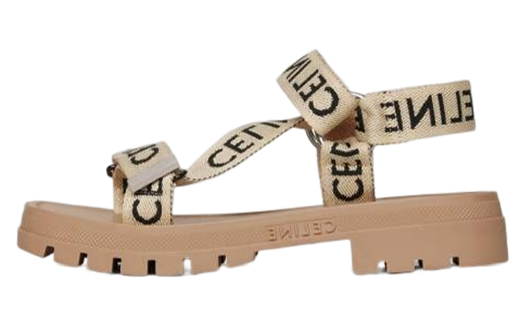 CELINE Fabric Chunky Heel Sandal 'Brown Magic Tape' 346742208C.03SB