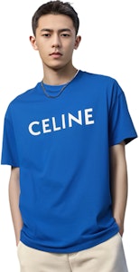 CELINE 藍色字母Logo修身T恤 2X681501F-07KW Shop CELINE 藍色字母Logo修身T恤 2X681501F-07KW