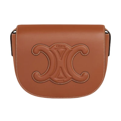 Celine Folco Bag Triomphe Embroidery Tan