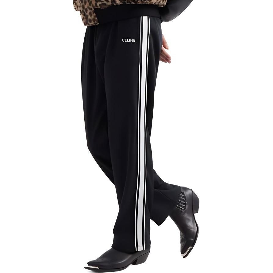 Sizing CELINE FW21 Pantalones Jogger Negros Bordados de Punto. 2Z099121O-38AW