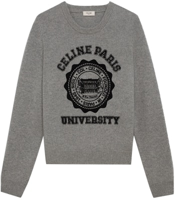 CELINE FW21 Sweter Rajut Abu-Abu dengan Pola Huruf Lengan Panjang. 2A04H849K-08EF Order CELINE FW21 Sweter Rajut Abu-Abu dengan Pola Huruf Lengan Panjang. 2A04H849K-08EF