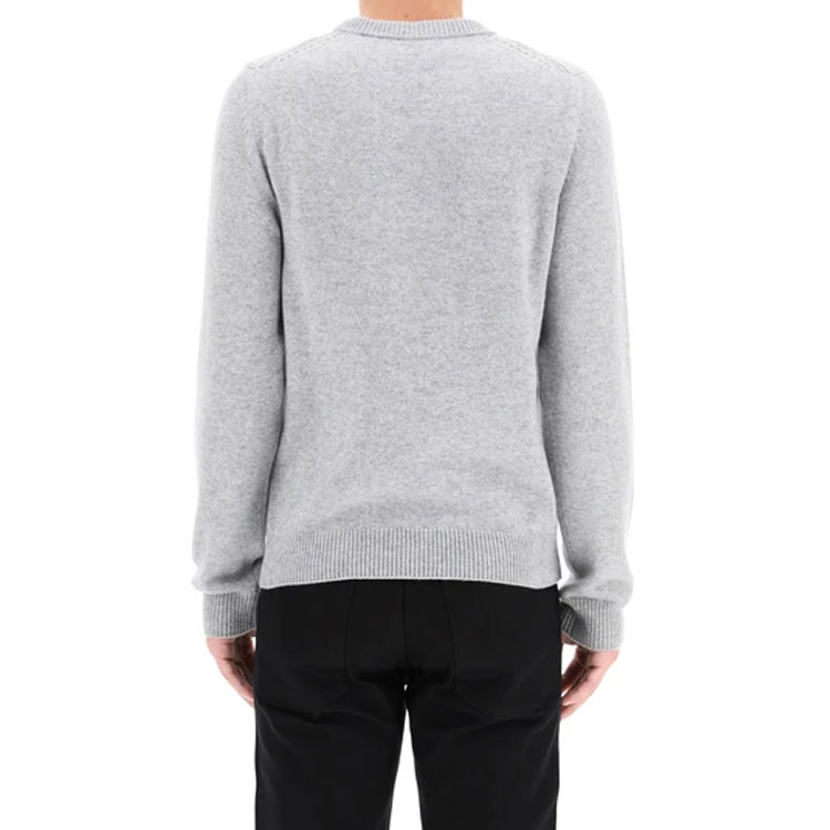 Details for CELINE FW21 Sweter Rajut Abu-Abu dengan Pola Huruf Lengan Panjang. 2A04H849K-08EF