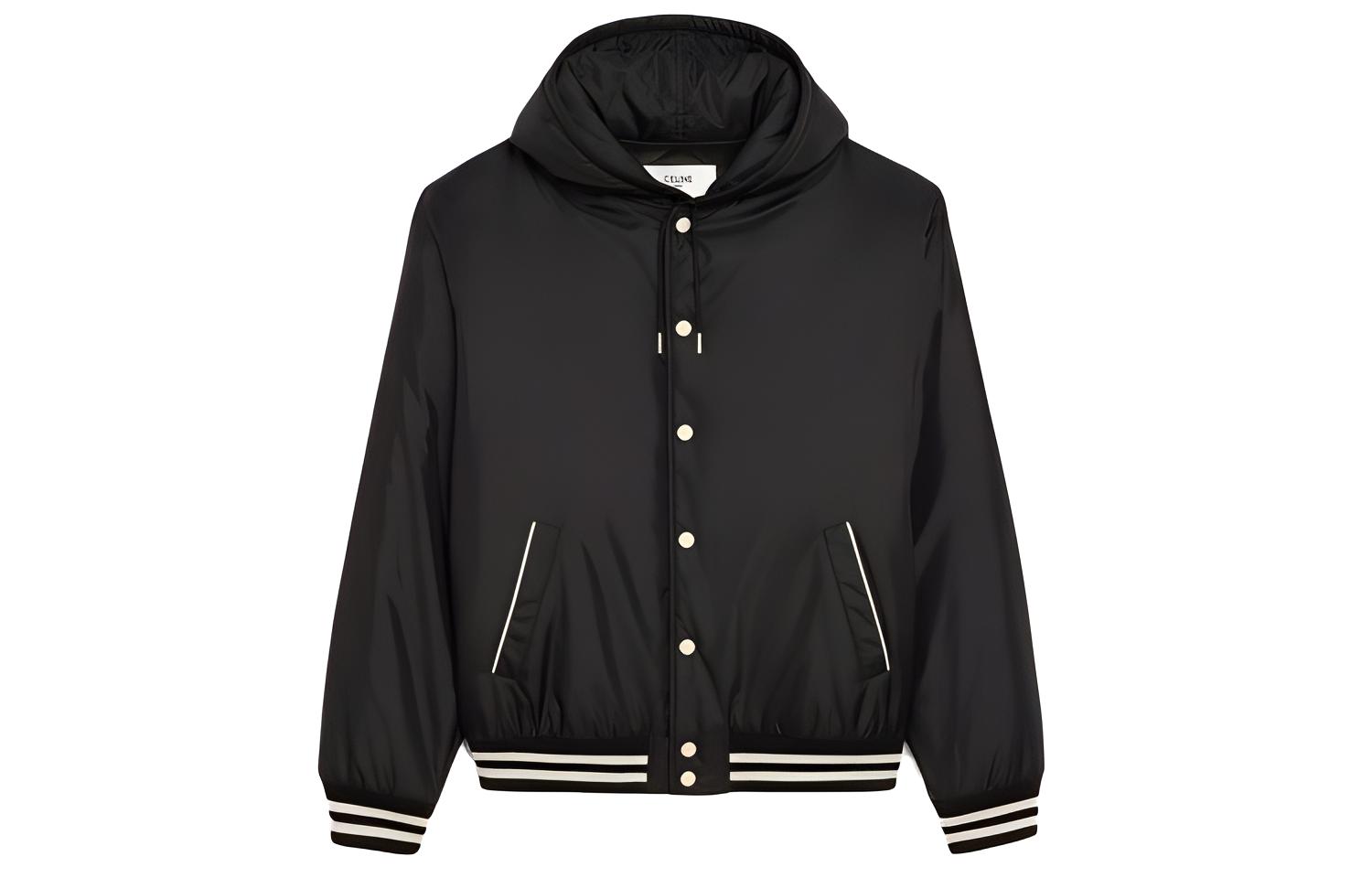 Celine FW21 Logo Print Classic Hoodie Jacket Men Black 2W436495M-38NO